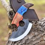 Alaskan Ulu Pizza Cutter with Wooden Sheath