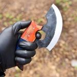 Alaskan Ulu Pizza Cutter with Wooden Sheath