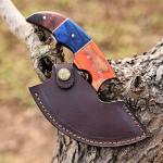 Alaskan Ulu Pizza Cutter with Wooden Sheath