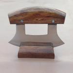 Alaskan Ulu Knife with Wood Stand - Pizza Cutter