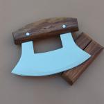Alaskan Ulu Knife with Wood Stand - Pizza Cutter