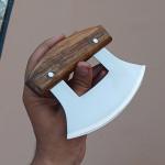 Alaskan Ulu Knife with Wood Stand - Pizza Cutter