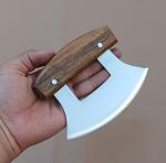 Alaskan Ulu Knife with Wood Stand - Pizza Cutter