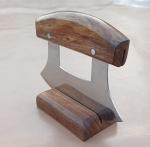 Alaskan Ulu Knife with Wood Stand - Pizza Cutter