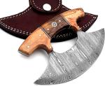 Personalized Hand Forged Damascus Steel Ulu Knife