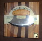 Stainless Steel Ulu Knife with Birch Block