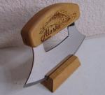 Fish Etched Alaska Ulu Knife with Wood Handle