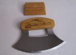Fish Etched Alaska Ulu Knife with Wood Handle