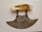 Antler-Handled Vintage ULU Knife with Stand
