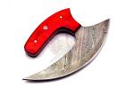 Custom Handmade Damascus Ulu Kitchen Knife