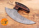 Custom Handmade Damascus Steel Ulu Chef Knife