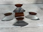 Alaska Ulu Knives with Walnut Handles and Stand