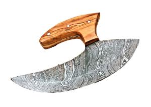 Custom Handmade Damascus Steel Ulu Chef Knife