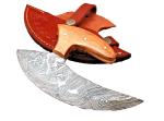 Custom Handmade Damascus Steel Ulu Chef Knife