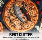 Damascus Ulu Knife with Leather Sheath