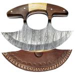 Alaskan Ulu Knife with Sheath - 6" Damascus Steel