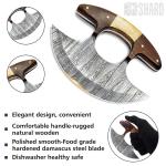 Alaskan Ulu Knife with Sheath - 6" Damascus Steel