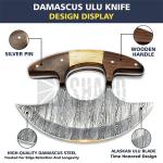 Alaskan Ulu Knife with Sheath - 6" Damascus Steel