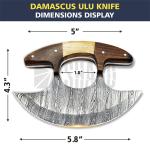 Alaskan Ulu Knife with Sheath - 6" Damascus Steel