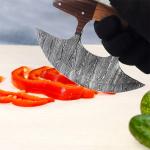 Alaskan Ulu Knife with Sheath - 6" Damascus Steel