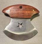 Custom Ulu Knife with Hardwood Handle and Sheath