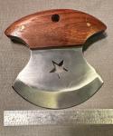 Custom Ulu Knife with Hardwood Handle and Sheath