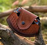 Damascus Steel Ulu Knife with Pakka Wood Handle