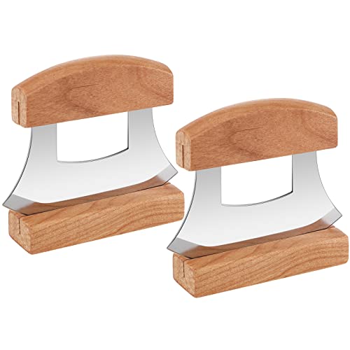 Hanaive 2 Pack Mezzaluna Ulu Knives Set