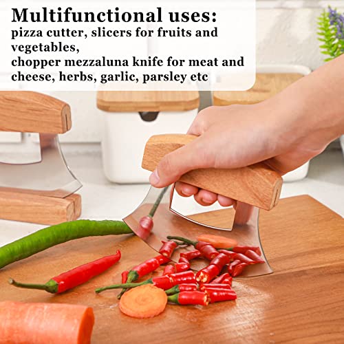 Hanaive 2 Pack Mezzaluna Ulu Knives Set