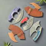 Set of 3 ULU Knives with Damascus Steel Blades