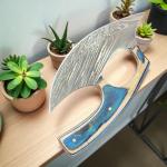 Set of 3 ULU Knives with Damascus Steel Blades