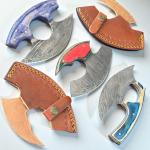 Set of 3 ULU Knives with Damascus Steel Blades