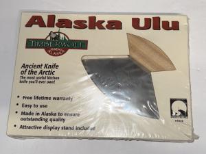 Alaska Ulu Knife with Birch Handle and Stand