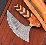Handmade Damascus Steel Ulu Pizza Cutter
