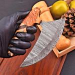 Handmade Damascus Steel Ulu Pizza Cutter