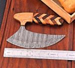 Handmade Damascus Steel Ulu Pizza Cutter