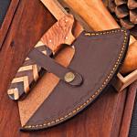 Handmade Damascus Steel Ulu Pizza Cutter