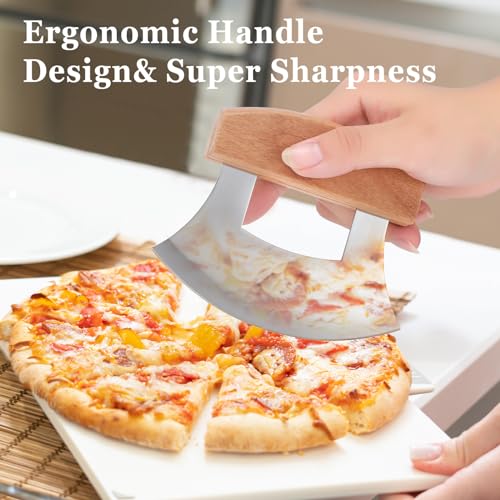 Hanaive 2 Pack Mezzaluna Ulu Knives Set