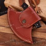 Damascus Ulu Knife with Sheath – Vintage Alaskan Style