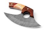 Handmade Damascus Steel Ulu Knife with Sheath