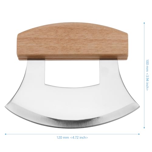 4-Pack Stainless Steel Ulu Knife Set with Stand