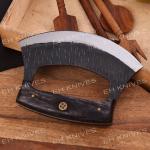 D2 Steel Ulu Knife with Vintage Alaskan Sheath