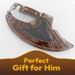 Damascus Steel Alaskan Ulu Knife with Burl Handle