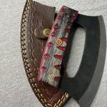Carbon Steel Ulu Knife with Leather Sheath