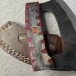 Carbon Steel Ulu Knife with Leather Sheath