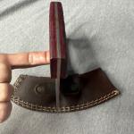 Carbon Steel Ulu Knife with Leather Sheath