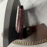 Carbon Steel Ulu Knife with Leather Sheath