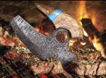 Damascus Steel Ulu Knife for Kitchen and Pizza