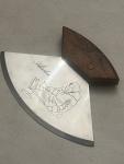 Alaska Ulu Knife with Wood Handle and Engraving