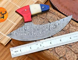 Handmade Damascus Steel Chef Ulu Knife 1909